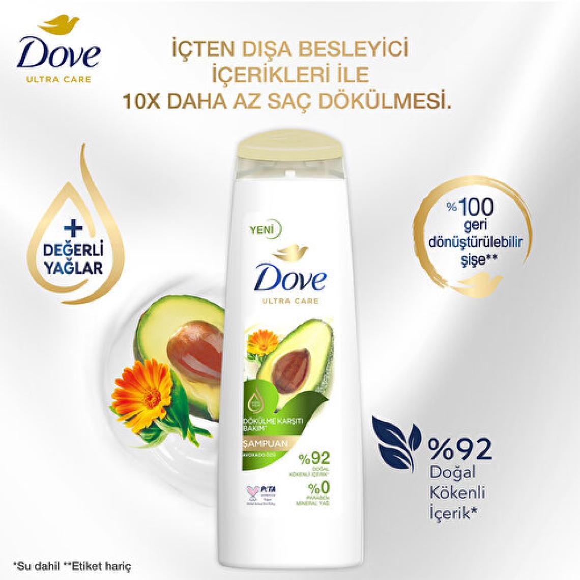 Dove Dökülme Karşıtı Avokado ve Kalendula Özlü Şampuan 400 ml