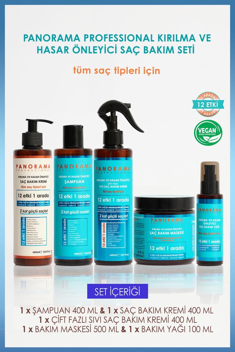 Panorama Professional Kırılma ve Hasar Önleyici Aile Bakım Seti 2 Kat Güçlü Saçlar 12 Etki 1 Arada
