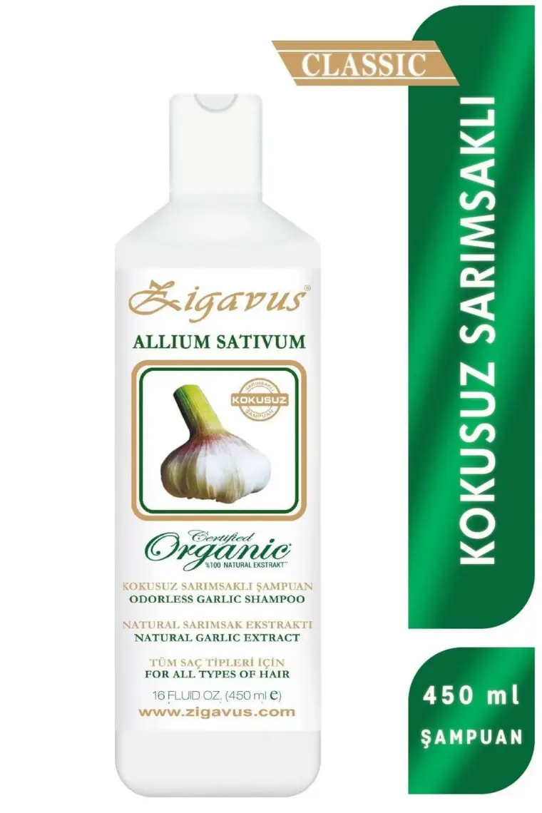 Zigavus Saç Dökülmelerine Karşı Kokusuz Sarımsaklı Şampuan 450ml