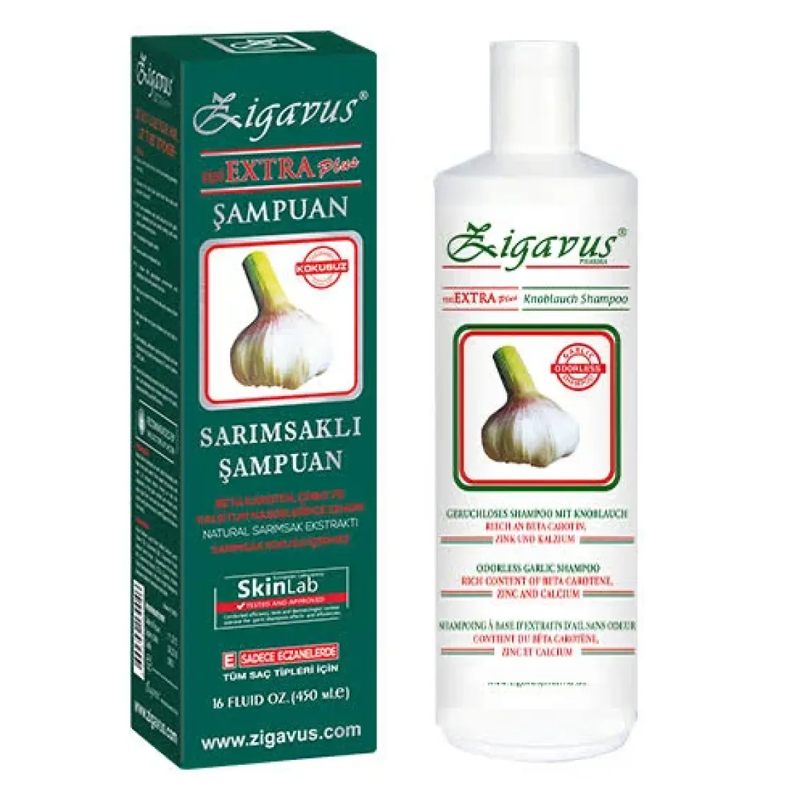 Zigavus Saç Dökülmelerine Karşı Kokusuz Sarımsaklı Şampuan 450ml