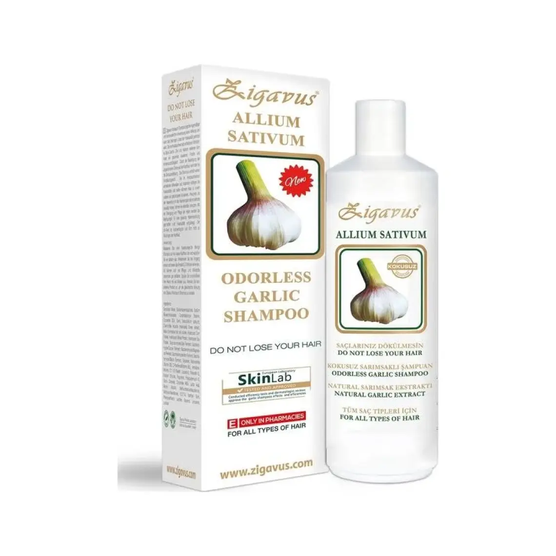 Zigavus Saç Dökülmelerine Karşı Kokusuz Sarımsaklı Şampuan 450ml