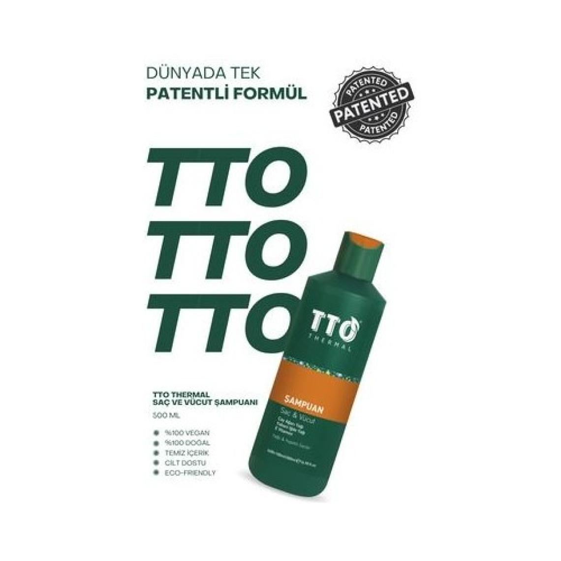 TTO Thermal Saç ve Vücut Şampuanı - Saçları Güçlendirir, Kepeğe Karşı Etkili, 500 ml, Bitkisel Formül, Paraben İçermez