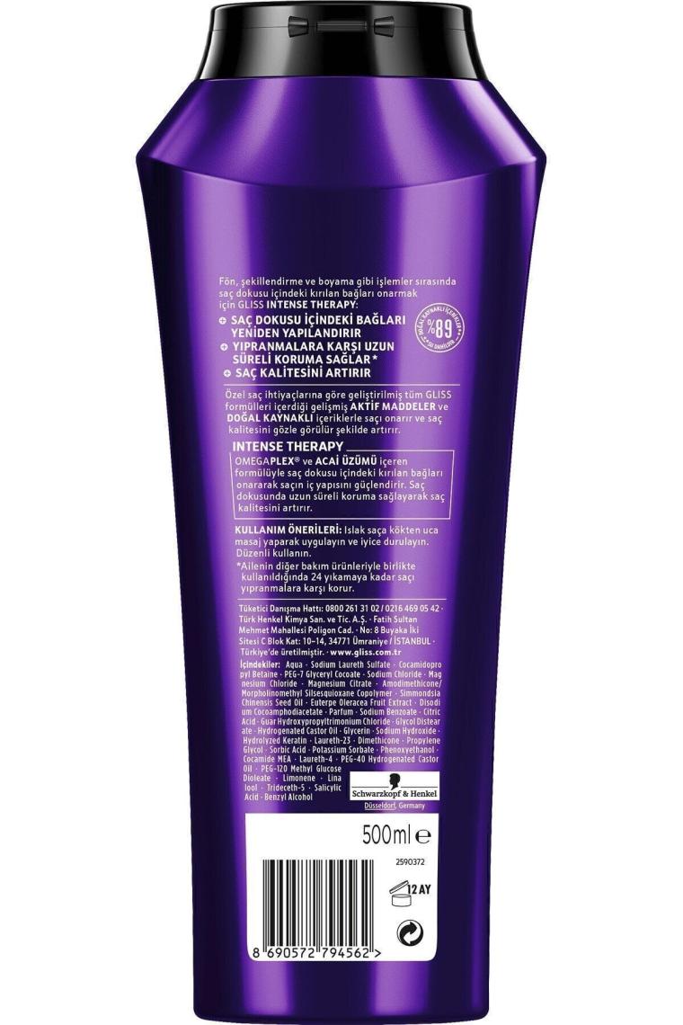 Gliss Intense Therapy Yeniden Yapılandırıcı Şampuan - Omega Plex ve Acai Üzümü ile 500 ml