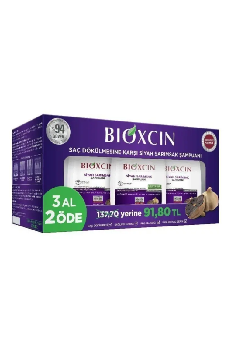 Bioxcin Siyah Sarımsak Şampuanı 3 al 2 öde (3x300ml)