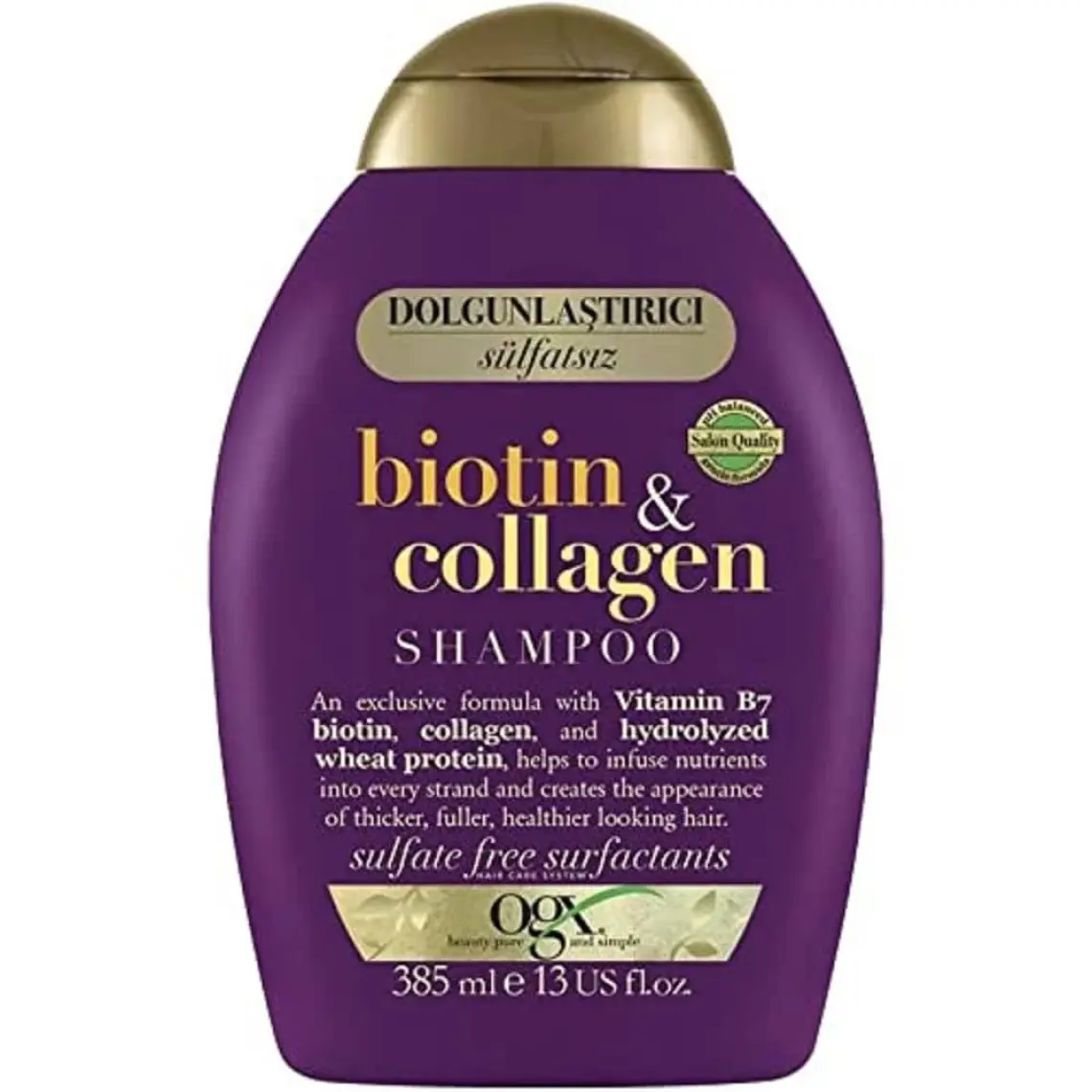 OGX Biotin Collagen Şampuan - Saçları Besleyip Dolgunlaştıran, Canlandırıcı ve Sülfatsız, 2×385 ml