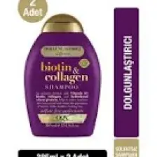 OGX Biotin Collagen Şampuan - Saçları Besleyip Dolgunlaştıran, Canlandırıcı ve Sülfatsız, 2×385 ml