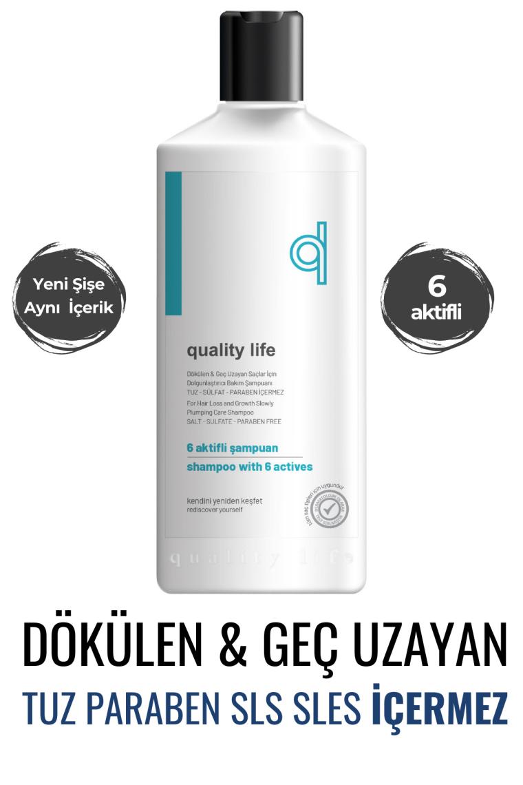 Ql 6 Aktifli Saç Dökülmesine Karşı Şampuan Hızlı Saç Uzatan Tuzsuz Sülfatsız