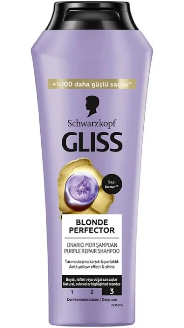 Schwarzkopf Gliss Blonde Perfector Turunculaşma Karşıtı Mor Şampuan 250 ml