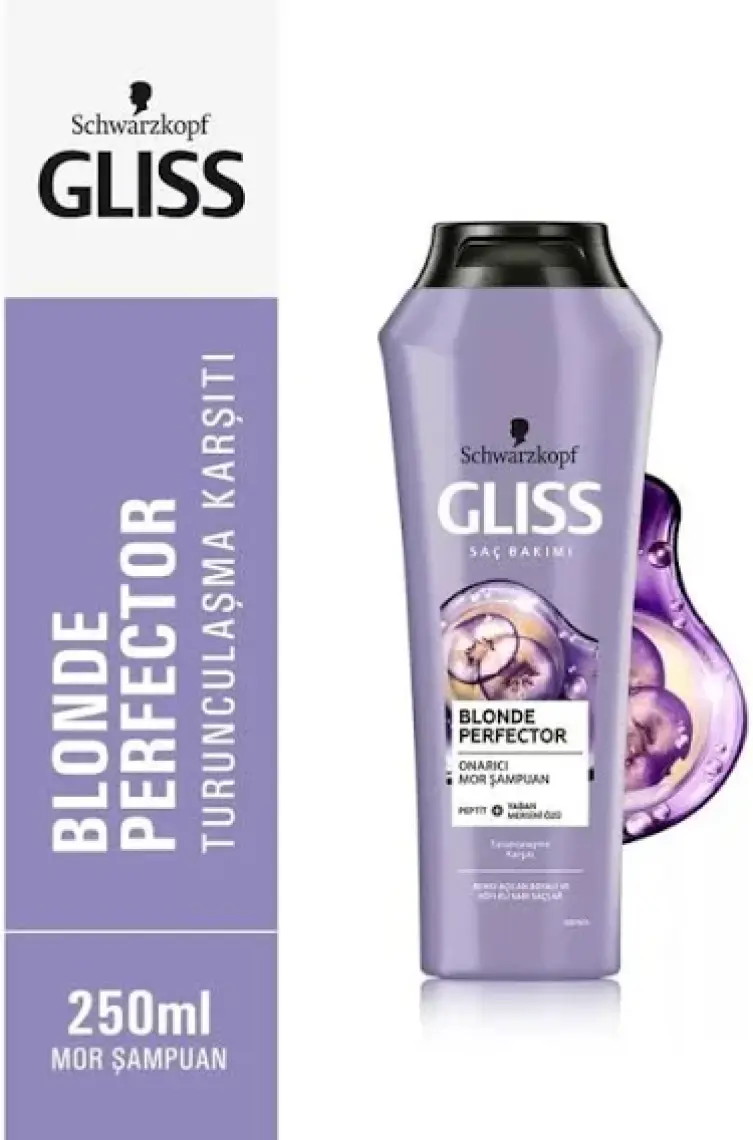 Schwarzkopf Gliss Blonde Perfector Turunculaşma Karşıtı Mor Şampuan 250 ml