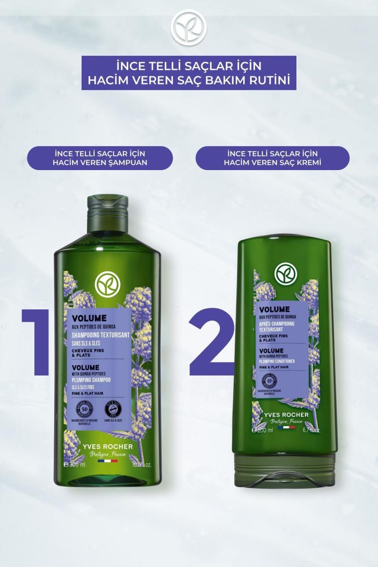 İnce Telli Saçlar İçin (Volume) Hacim Veren Şampuan - Sülfatsız & Vegan-300 ml