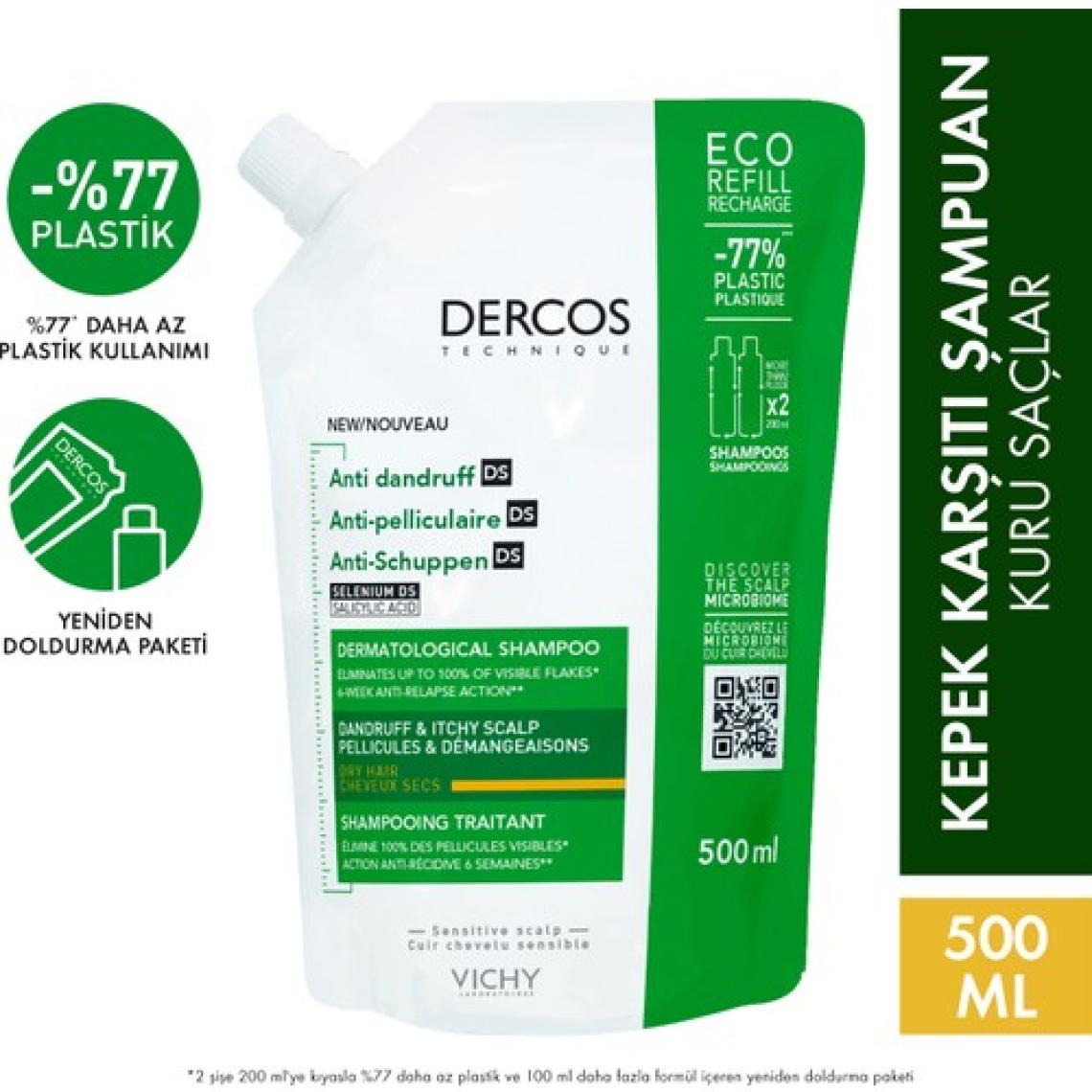 Vichy Dercos Anti-Dandruff Kuru Saçlar için Kepeğe Karşı Şampuan 500 ml