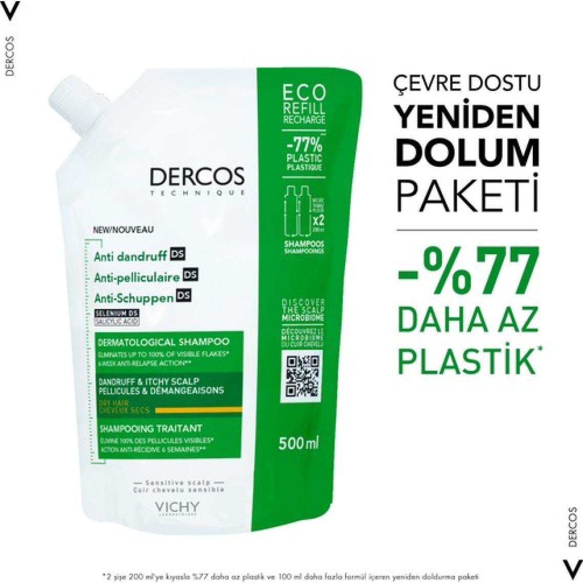 Vichy Dercos Anti-Dandruff Kuru Saçlar için Kepeğe Karşı Şampuan 500 ml