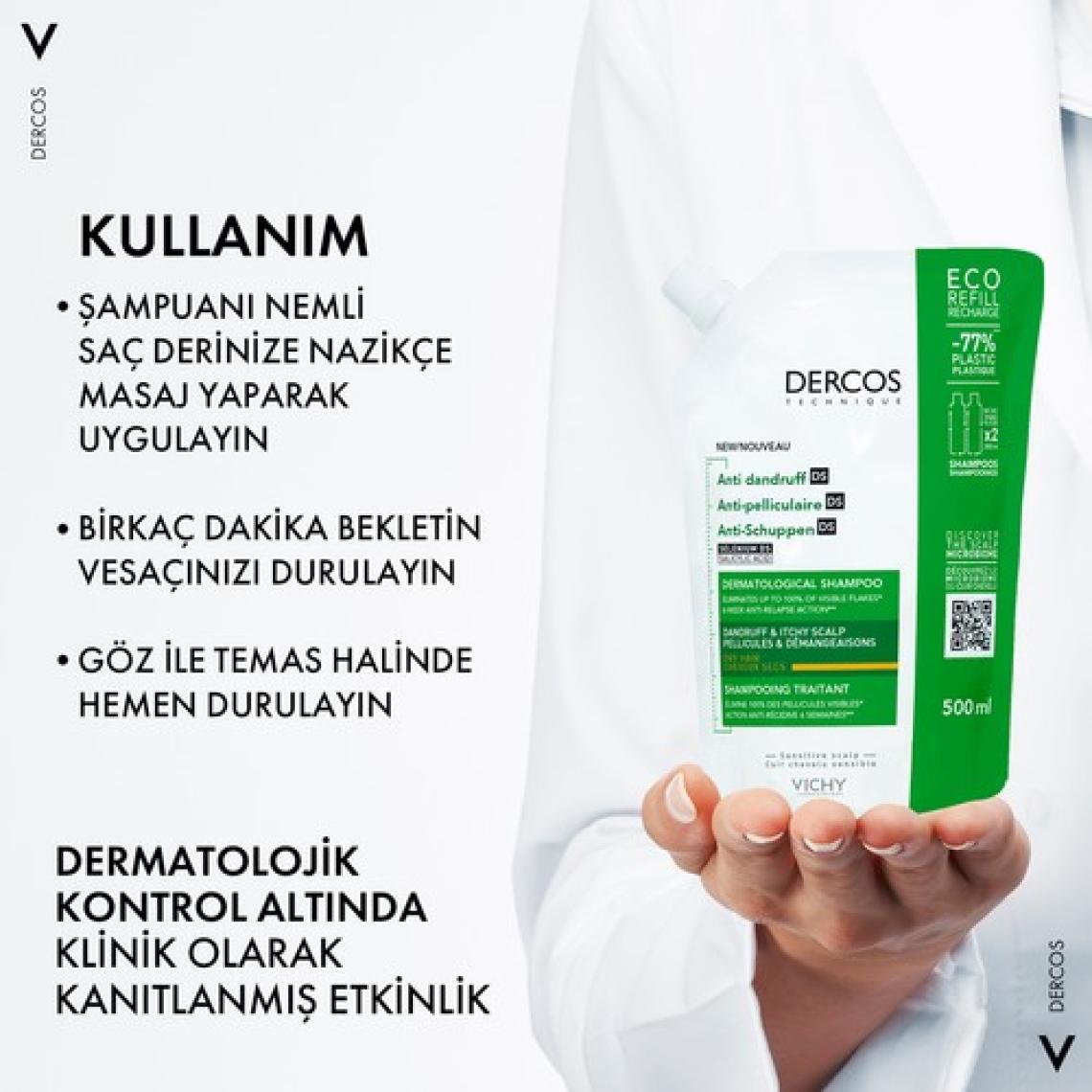 Vichy Dercos Anti-Dandruff Kuru Saçlar için Kepeğe Karşı Şampuan 500 ml