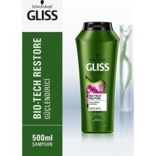 Gliss Bio-Tech Restore Güçlendirici Şampuan - Kök Hücre Kompleksi ve Gül Suyu ile 500 ml