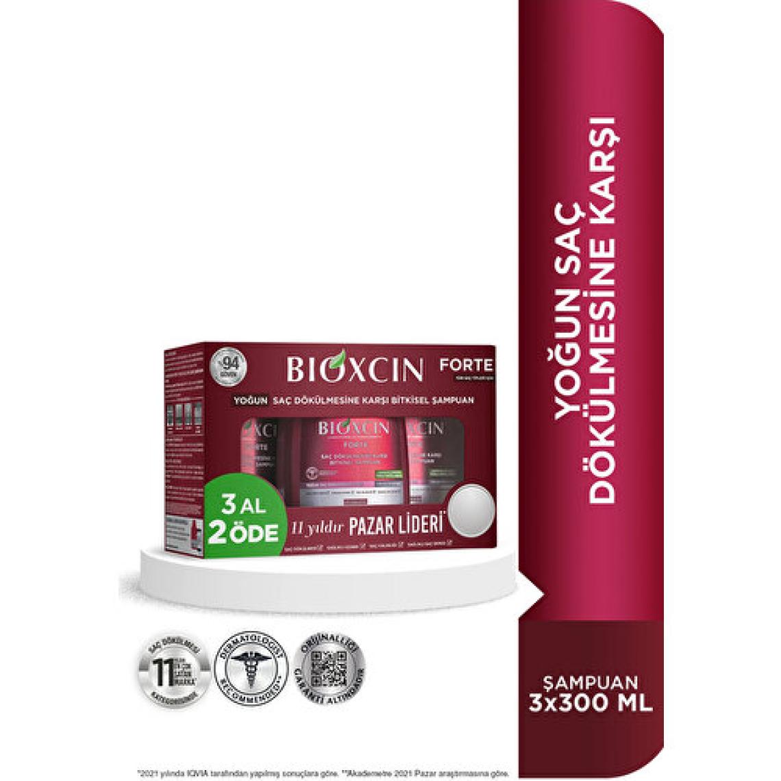 Bioxcin Forte Saç Dökülmesine Karşı Bitkisel Şampuan 3'lü 300 ml