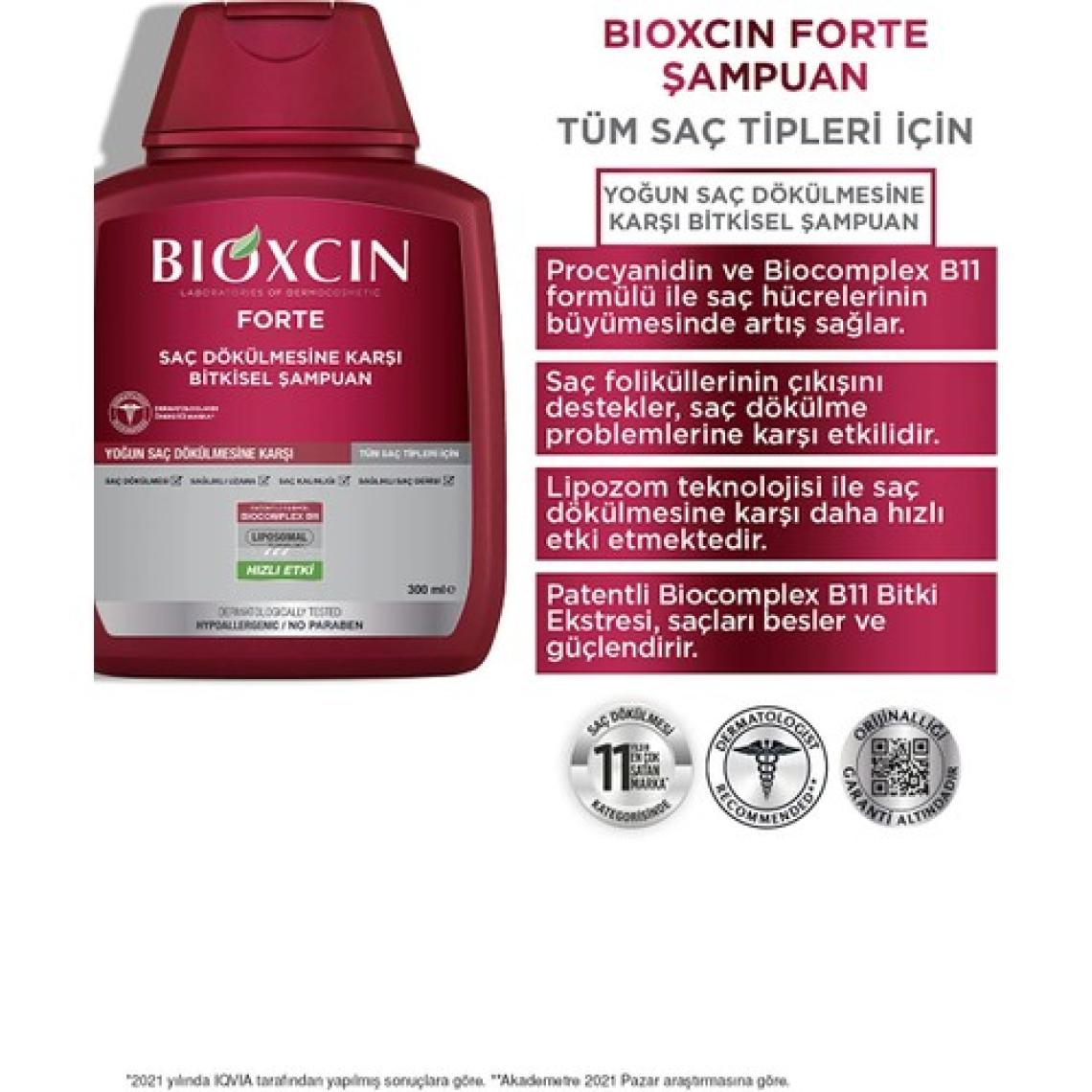Bioxcin Forte Saç Dökülmesine Karşı Bitkisel Şampuan 3'lü 300 ml