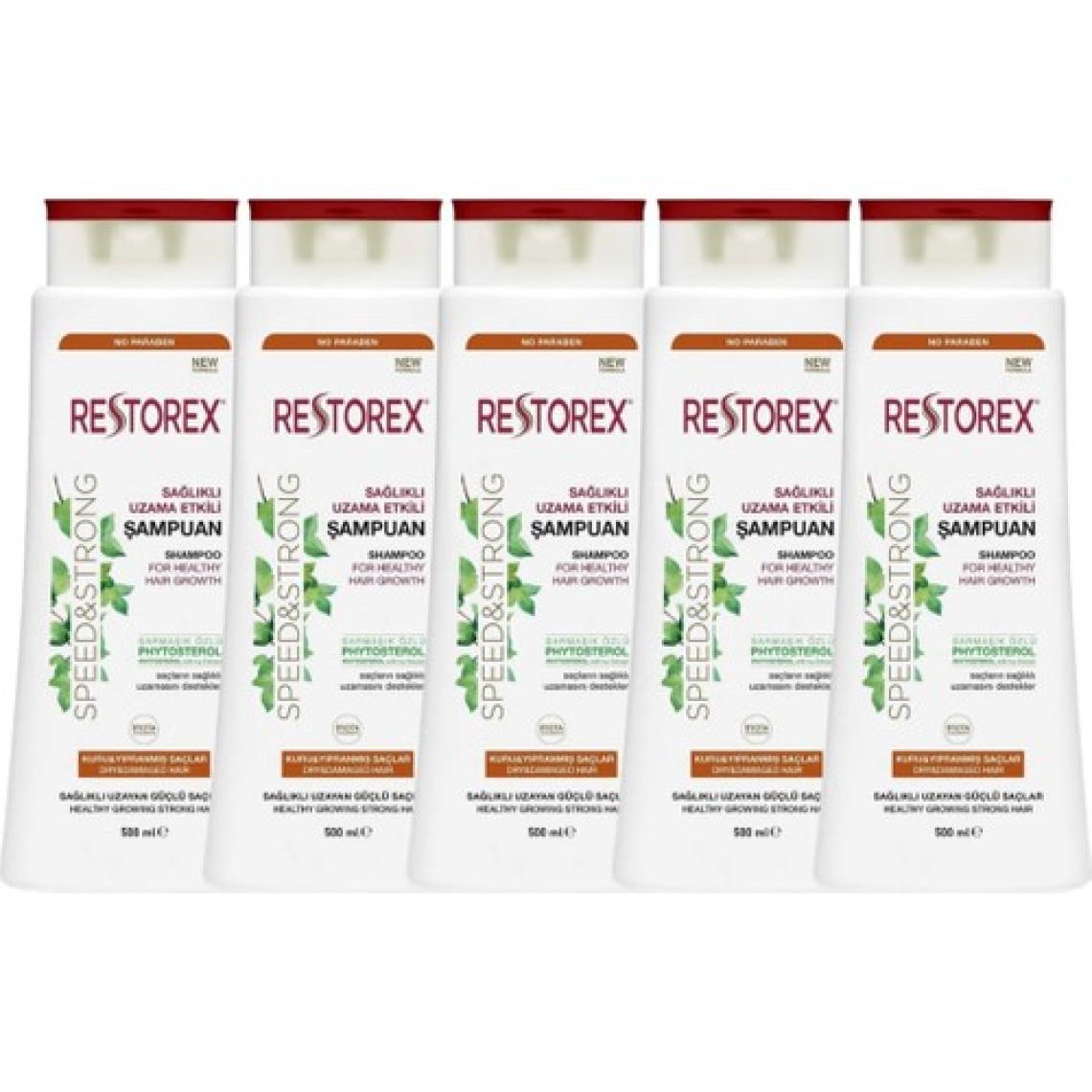 Restorex Kuru Ve Yıpranmış Saçlar Için Şampuan 500 Ml 5 Adet Restorex Kuru Yıpranmış 500