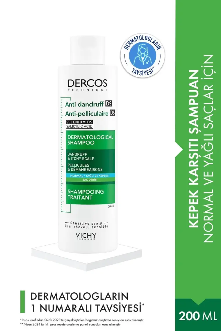 Vichy Dercos Şampuan Normal/Yağlı ve Kepekli 200 ml K3622