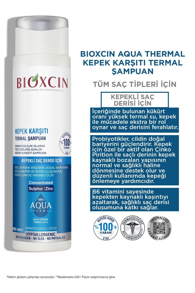 Bioxcin Aqua-Thermal Kepek  Şampuan 2li 300 ml