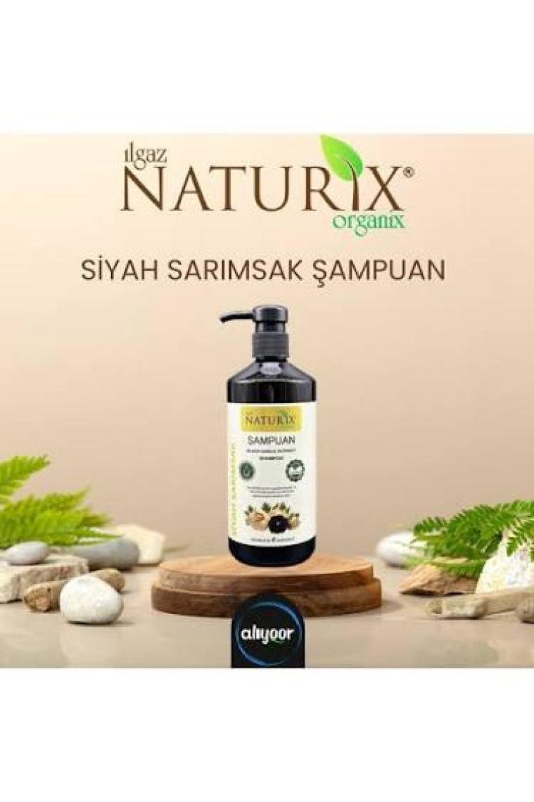 Naturix Tüm Saç Tipleri Için Doğal Siyah Sarımsak Özlü 600 ml Etkili Bakım Şampuanı