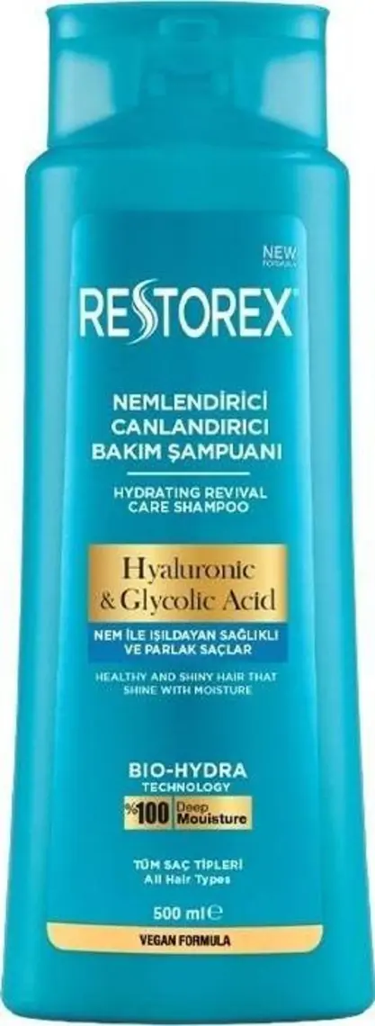 Restorex Şampuan Hyaluronic Glycolic Acid Tüm Saç Tipleri 500 ml