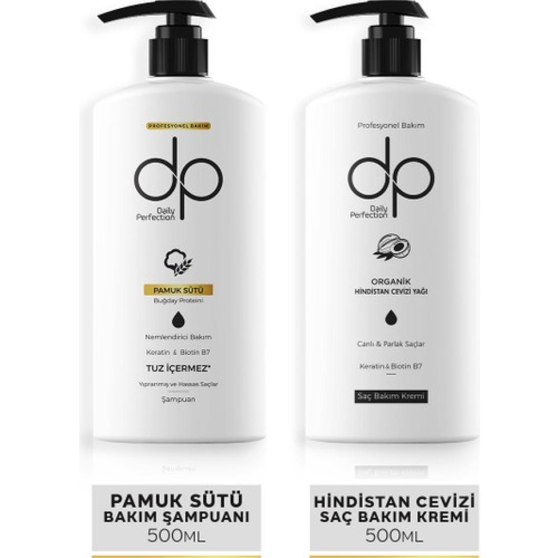 Dp Daily Perfection Şampuan Pamuk Sütü 500 ml & Saç Kremi Hindistan Cevizi 500 ml
