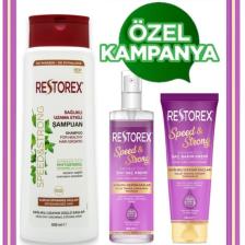Restorex Kuru ve Yıpranmış Saçlar Için Hızlı Uzama Etkili 3'lü Saç Bakım Seti