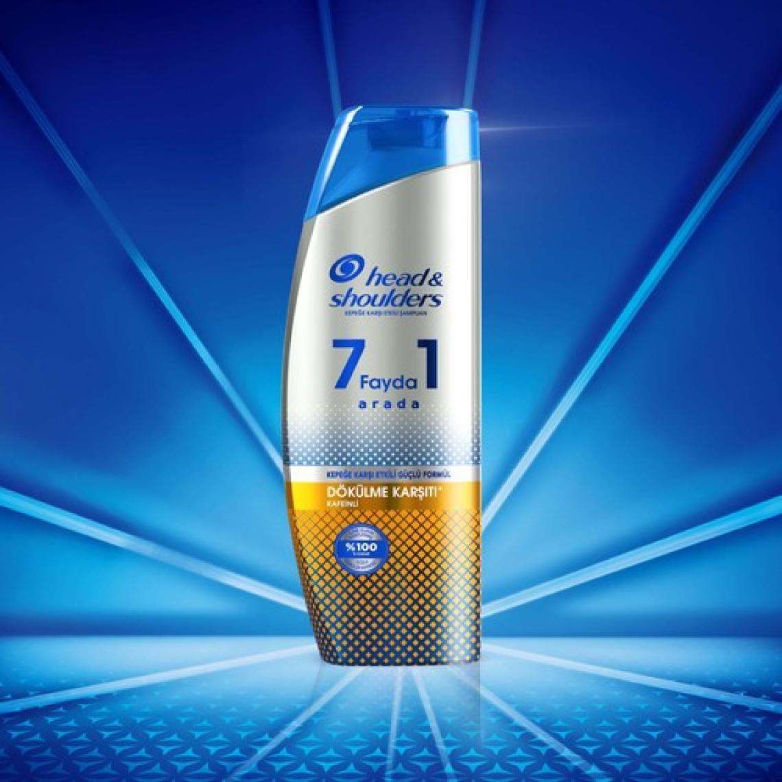 Head & Shoulders Şampuan 7 Fayda 1 Arada Dökülme Karşıtı Kafeinli ve Kepeğe Karşı Etkili Güçlü Formül 300 ml