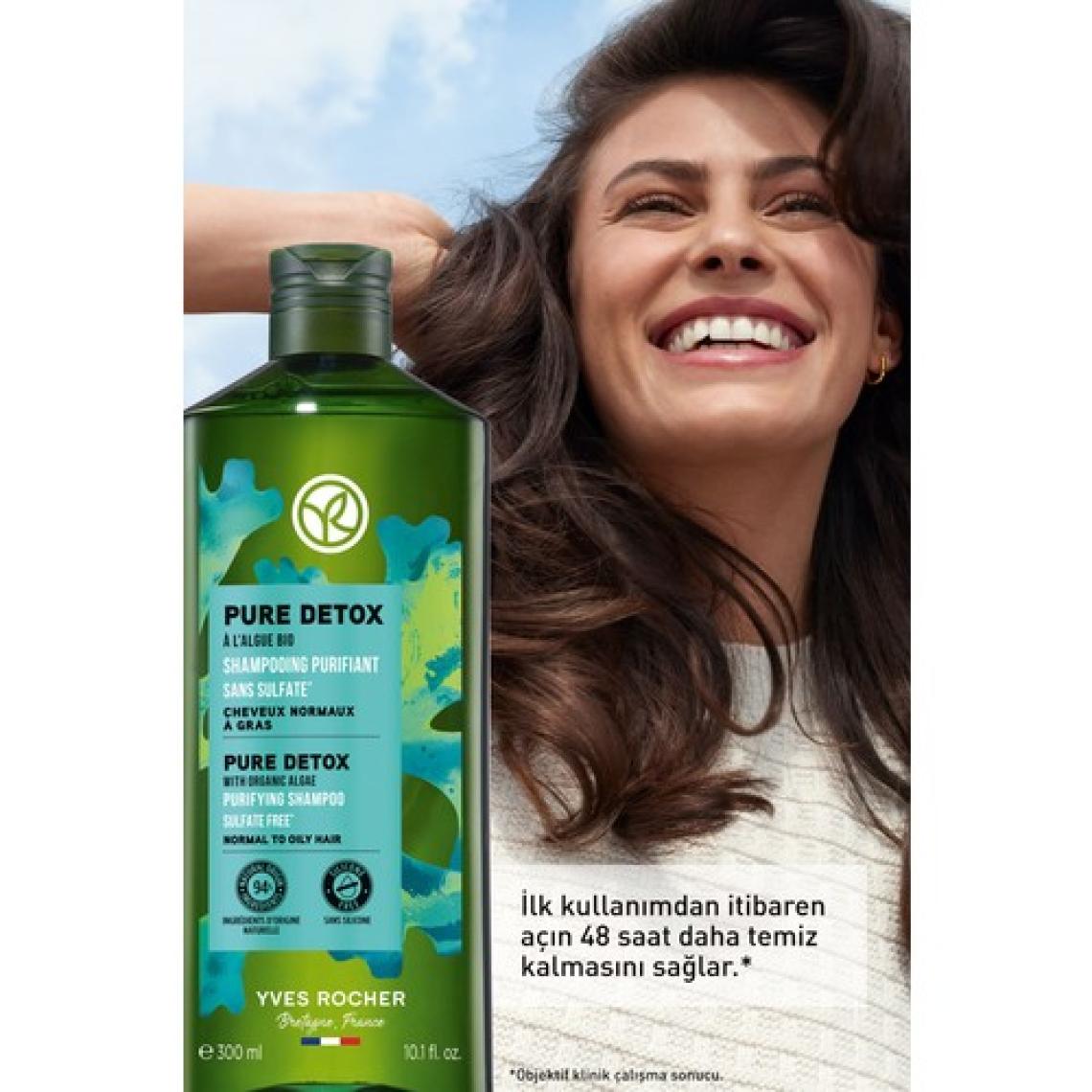 Yves Rocher Yağlı Saçlar İçin (Pure Detox) Arındırıcı Şampuan - Sülfatsız & Vegan-300 ml