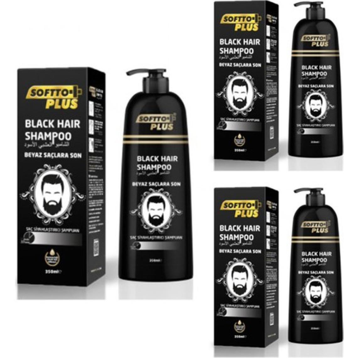 Softto Plus Saç Siyahlaştırıcı Şampuan 350 ml x 3 Adet