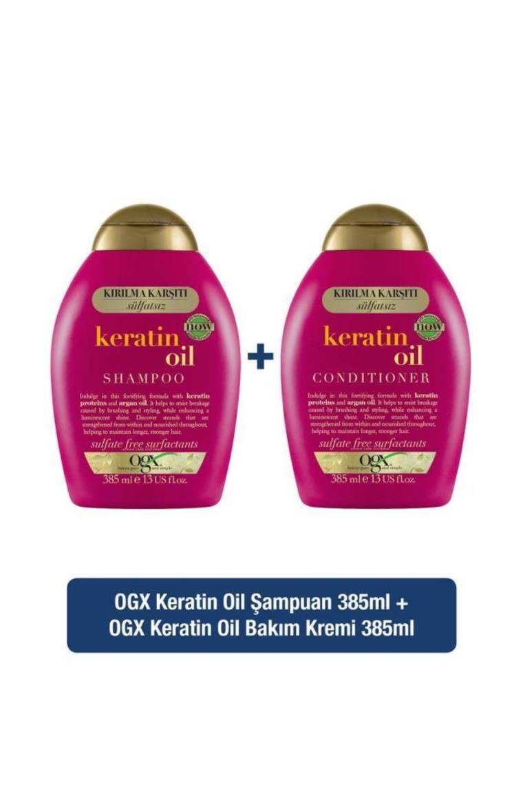 Keratin Oil Kirilma Karşiti Sülfatsiz Şampuan 385ml Bakim Kremi 385ml