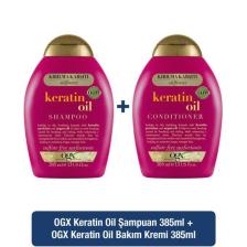 Keratin Oil Kirilma Karşiti Sülfatsiz Şampuan 385ml Bakim Kremi 385ml