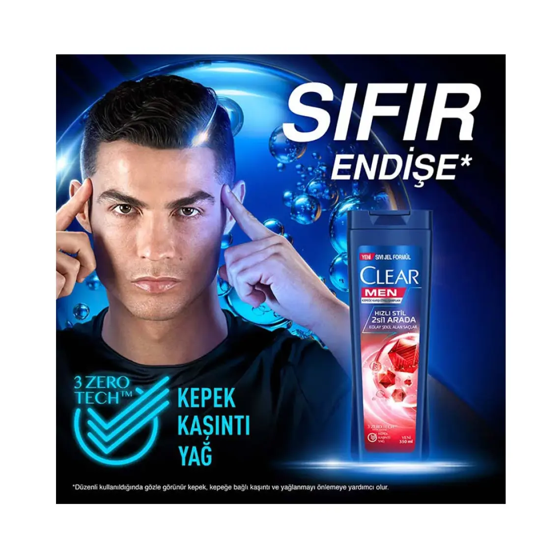 Clear Men Kepeğe Karşı Etkili Şampuan Hızlı Stil 2si 1 Arada 350 ml