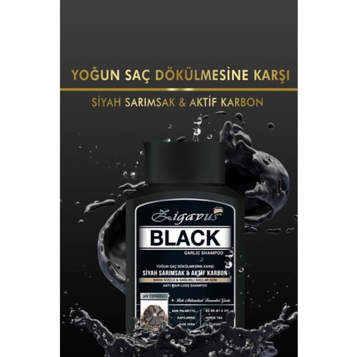 Zigavus Black Siyah Sarımsaklı Dökülme Karşıtı Şampuan - Tüm Saç Tipleri İçin Bitkisel Özler ile 300 ml