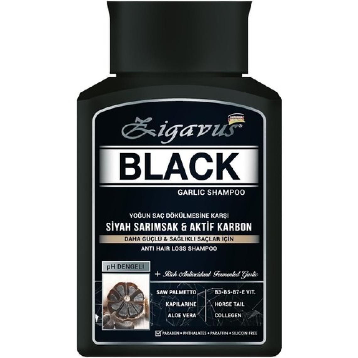 Zigavus Black Siyah Sarımsaklı Dökülme Karşıtı Şampuan - Tüm Saç Tipleri İçin Bitkisel Özler ile 300 ml