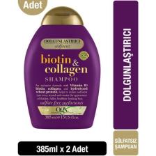 Dolgunlaştırıcı Biotin & Kolajen Sülfatsız Şampuan 385 ml x2