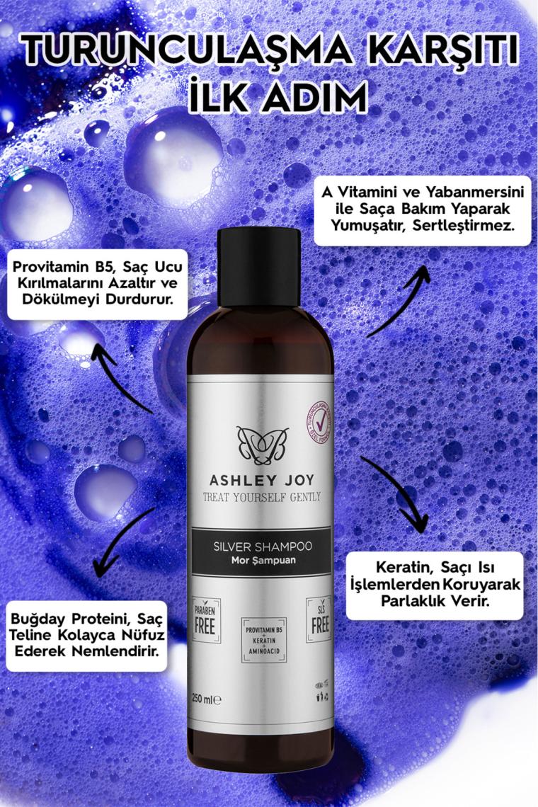 Platin,sarı Saçlara Özel Turunculaşma Karşıtı Keratin,aminoasit Içeren Silver Mor Şampuan 250ml