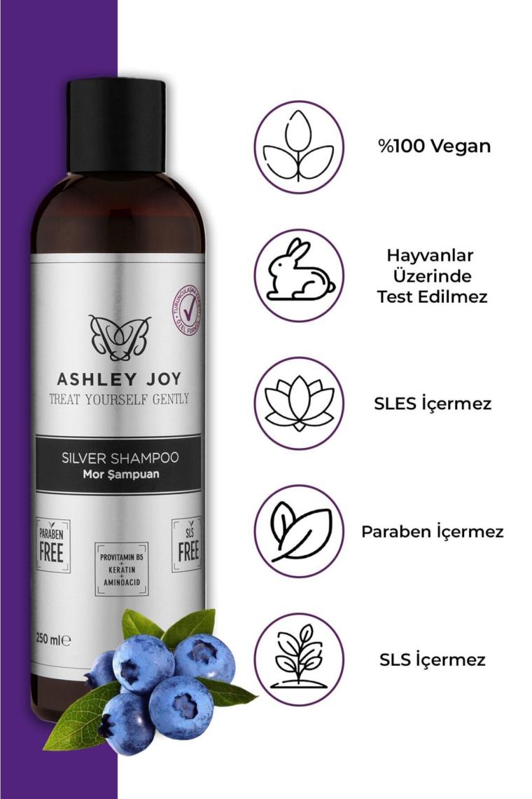 Platin,sarı Saçlara Özel Turunculaşma Karşıtı Keratin,aminoasit Içeren Silver Mor Şampuan 250ml