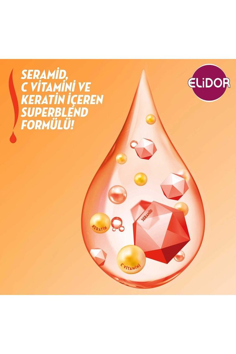 Superblend Saç Bakım Şampuanı Anında Onarıcı Bakım C Vitamini Keratin Seramid 400 ml x3 Adet