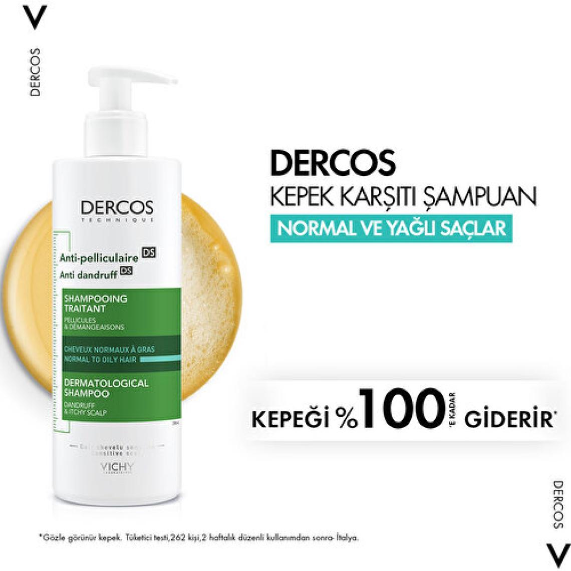 Dercos Anti-Dandruff Normal ve Yağlı Saçlar Için Kepeğe Karşı Etkili Bakım Şampuanı 390 ml X2