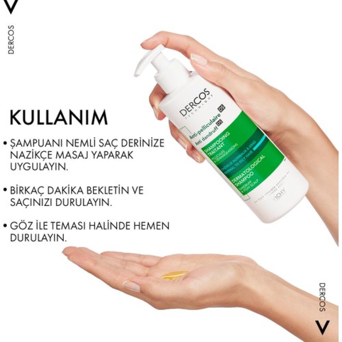 Dercos Anti-Dandruff Normal ve Yağlı Saçlar Için Kepeğe Karşı Etkili Bakım Şampuanı 390 ml X2