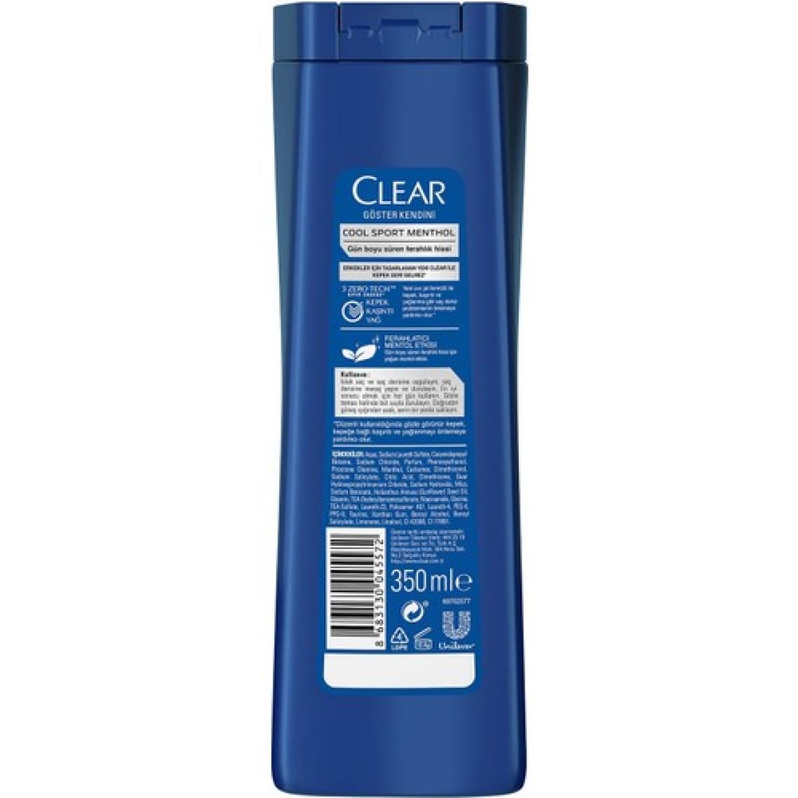 Clear Men Cool Sport Menthol Şampuan 350 ml