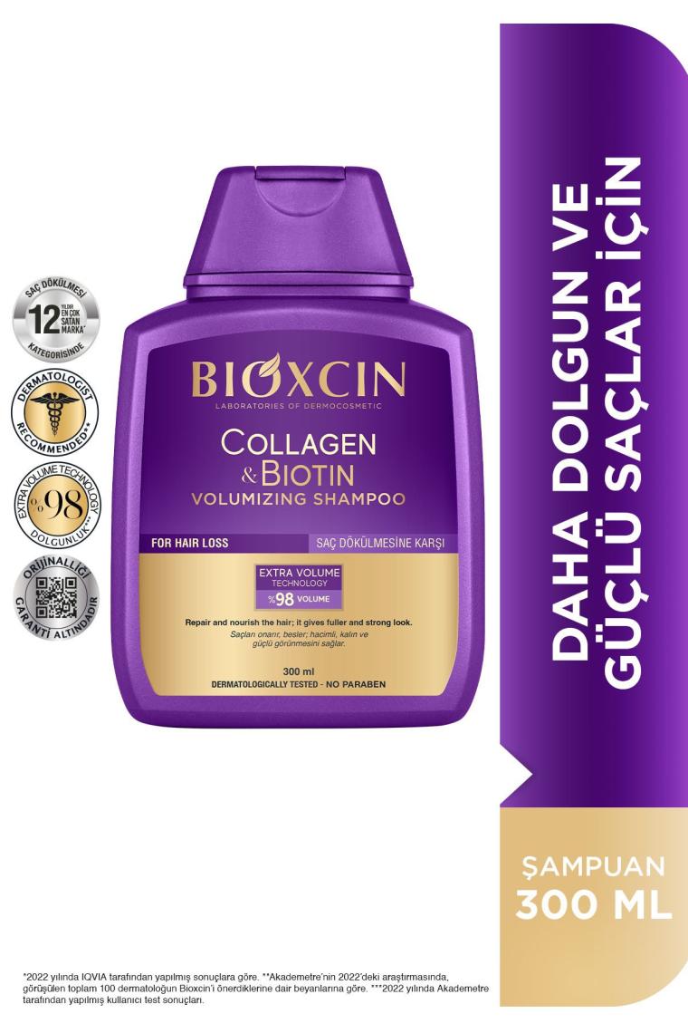 Bioxcin Collagen ve Biotin Hacim Veren Şampuan 2x300 ml