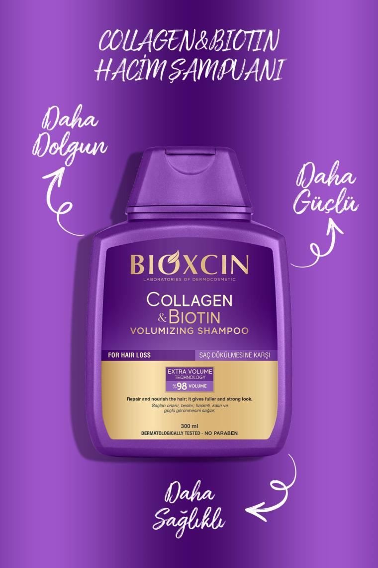 Bioxcin Collagen ve Biotin Hacim Veren Şampuan 2x300 ml