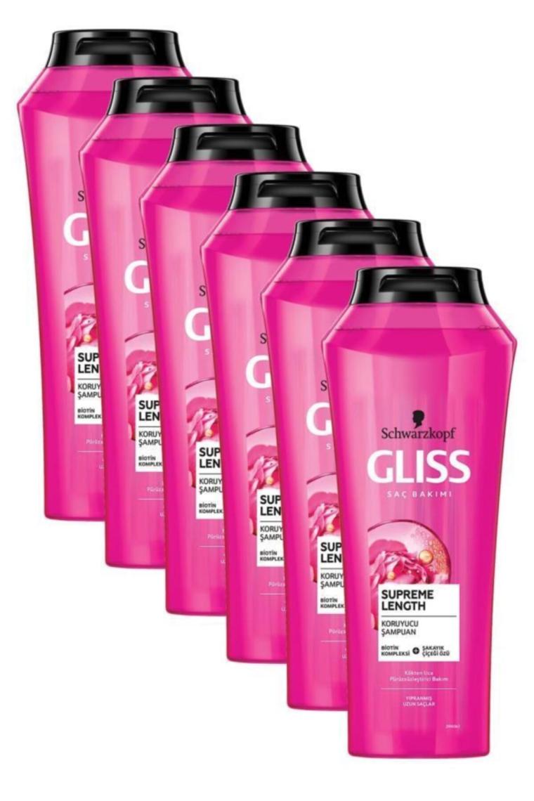 Supreme Length Koruyucu Şampuan - Biotin Kompleksi Ve Şakayık Çiçeği Özü Ile 500 ml X 6 Adet