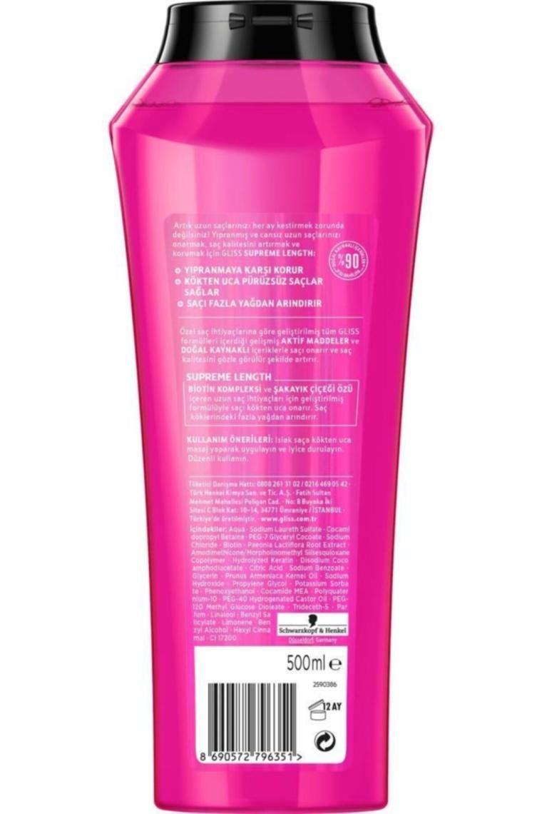 Supreme Length Koruyucu Şampuan - Biotin Kompleksi Ve Şakayık Çiçeği Özü Ile 500 ml X 6 Adet