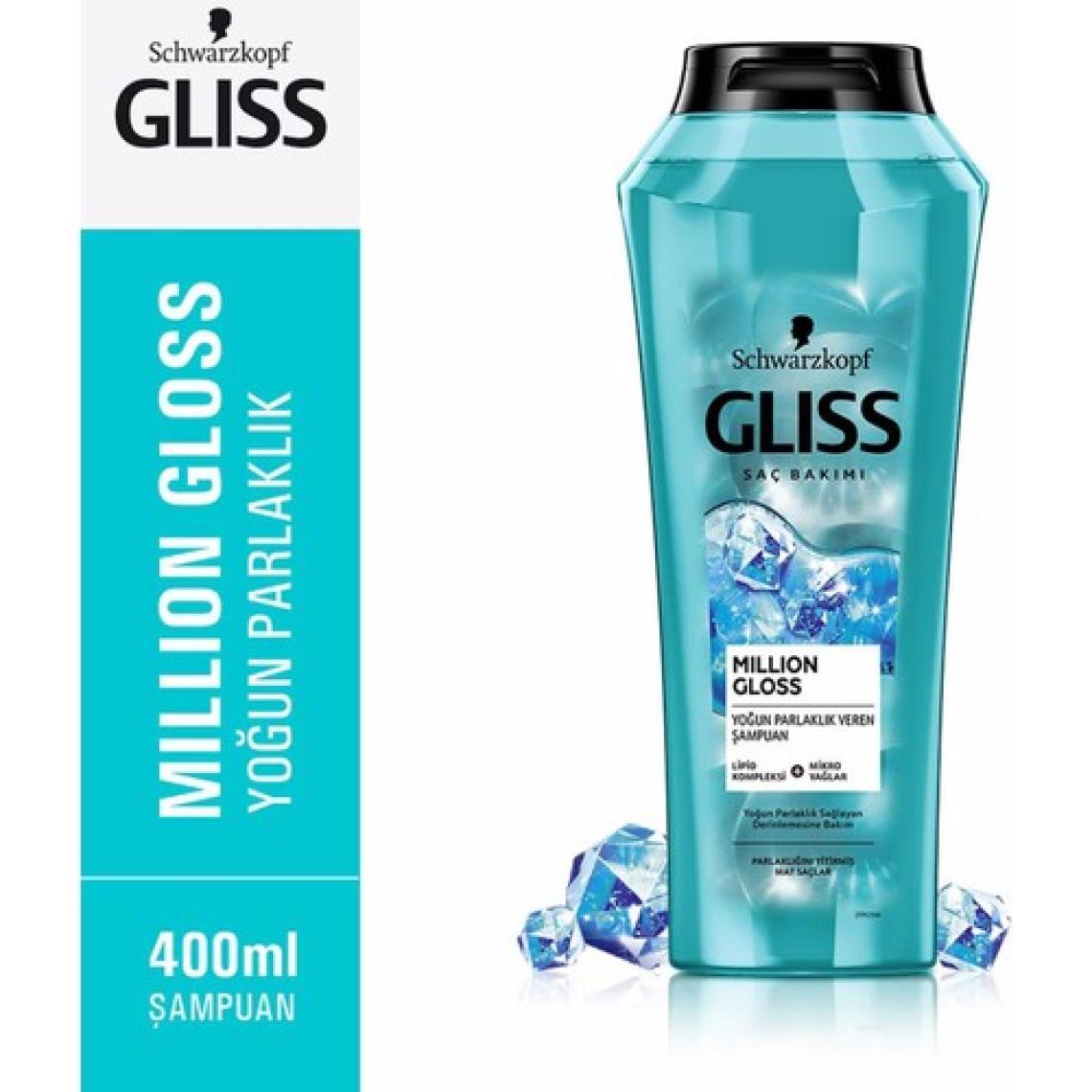 Gliss Million Gloss Yoğun Parlaklık veren Şampuan - Lipid Kompleksi ve Mikro Yağlar ile 400 ml