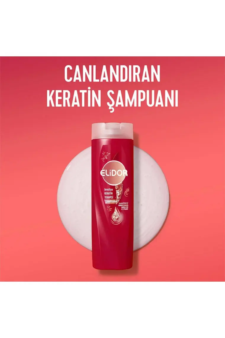 Elidor Şampuan Brezilya Keratin Terapisi Hidrolize Keratin Marula Yağı E Vitamini 400 ml