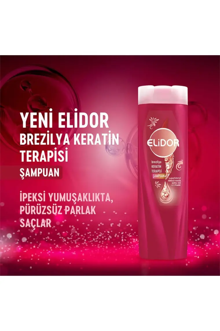 Elidor Şampuan Brezilya Keratin Terapisi Hidrolize Keratin Marula Yağı E Vitamini 400 ml