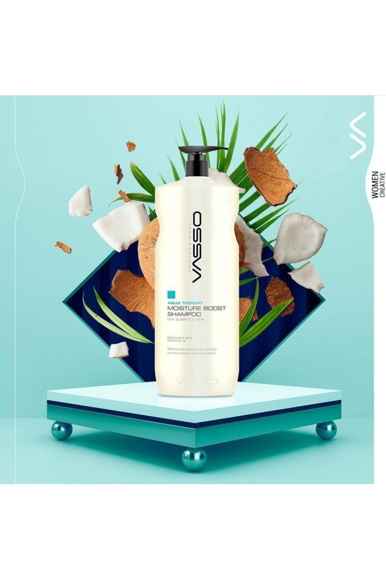 Vasso Kuru Ve Kırılgan Saçlar Için Hindistan Cevizi Yağı Özlü Nem Yükleme Şampuanı -vasso Aqua 1500 ml 8699216346662